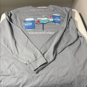 Vineyard Vines Men's Gray Long Sleeve Tee with Graphic